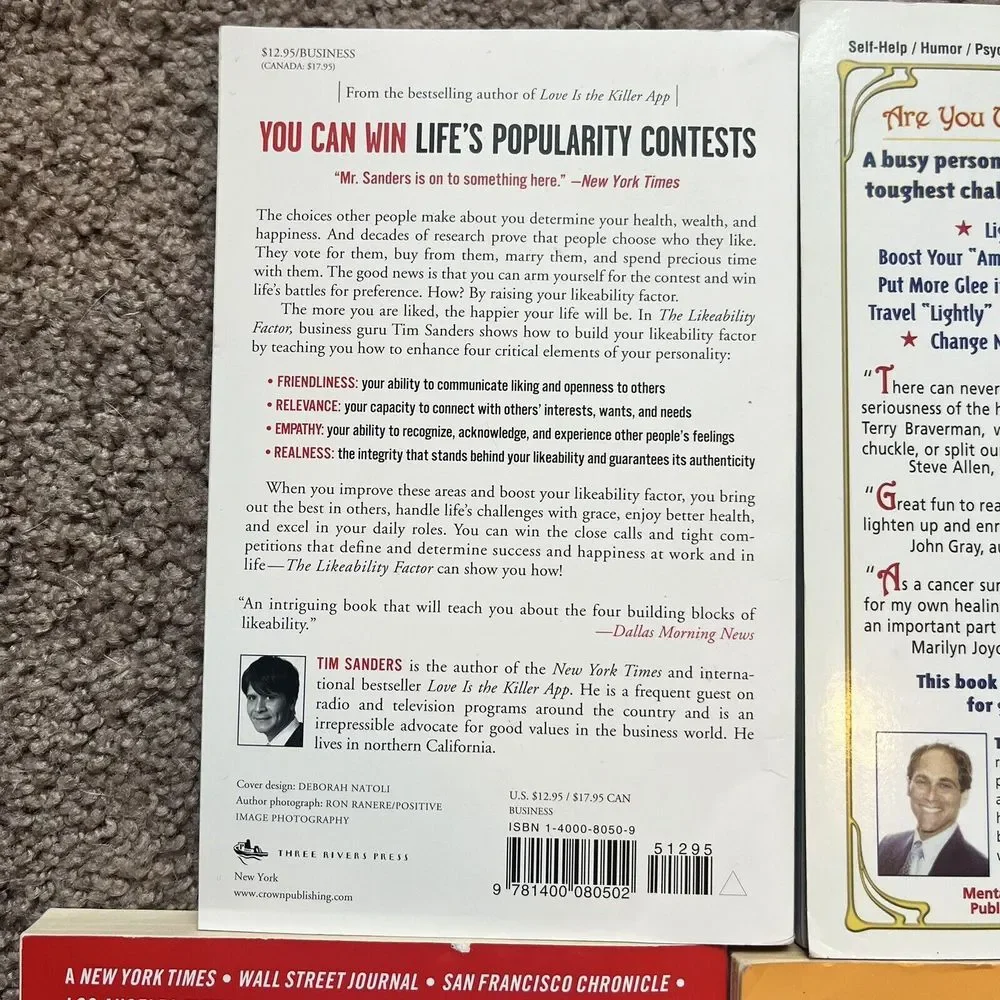 Personal Development‎ Book Lot of 6 Optimist Anger Trap Drive Likeability Factor